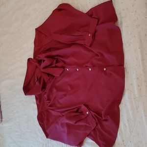 Jessica London tie blouse, Size 26, Burgundy/Wine